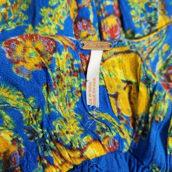 🌜 FREE PEOPLE Washed Ashore Mini Dress in Blue Floral - Picture 6 of 10